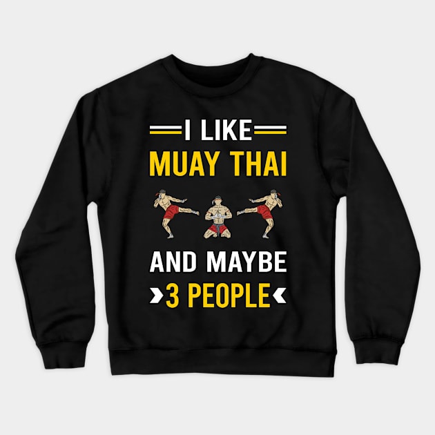 3 People Muay Thai Crewneck Sweatshirt by Bourguignon Aror